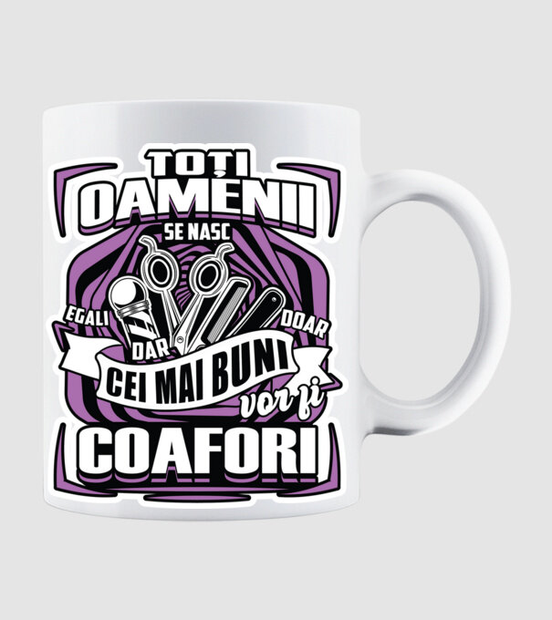 Toți oamenii coafori model alb pe tricou