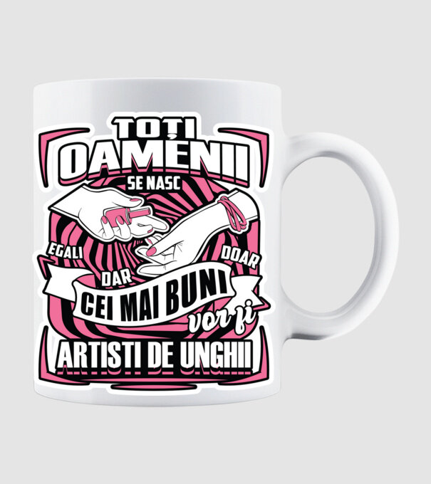 Toți oamenii - se nasc egali dar doar cei mai buni vor fi artiști de unghii model alb pe tricou