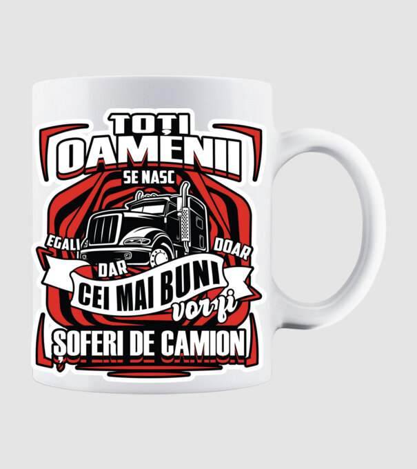 Toți oamenii șoferi de camion  model alb pe tricou