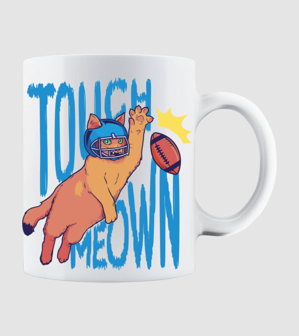 Touch Meow model alb pe tricou