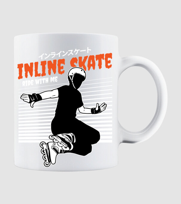 TR inlineskate model alb pe tricou