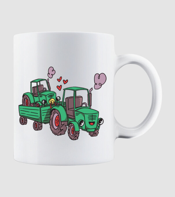 TRACTOR model alb pe tricou