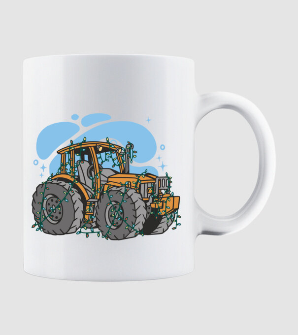 TRACTOR model alb pe tricou