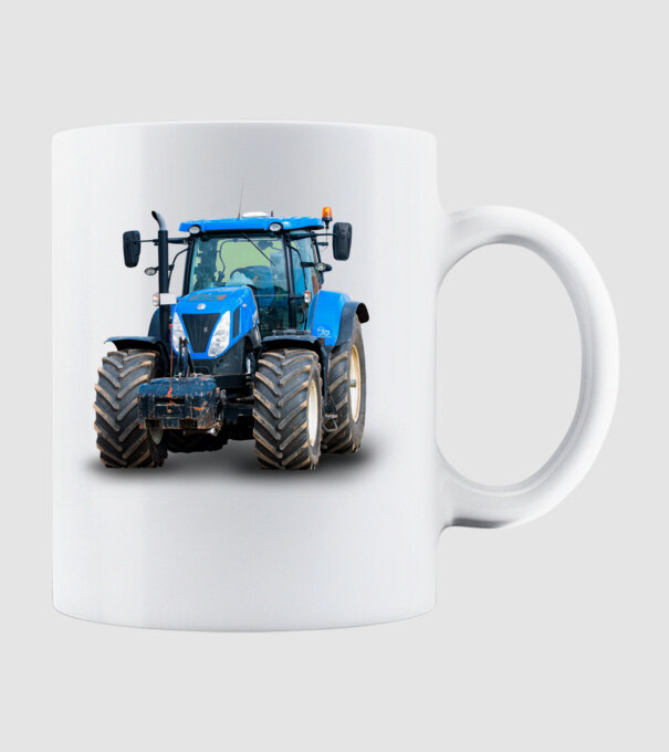 TRACTOR model alb pe tricou