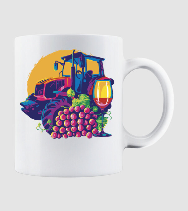 TRACTOR model alb pe tricou