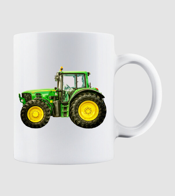 TRACTOR model alb pe tricou