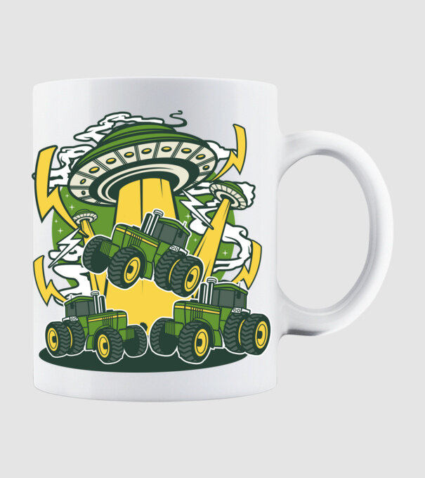 TRACTOR model alb pe tricou