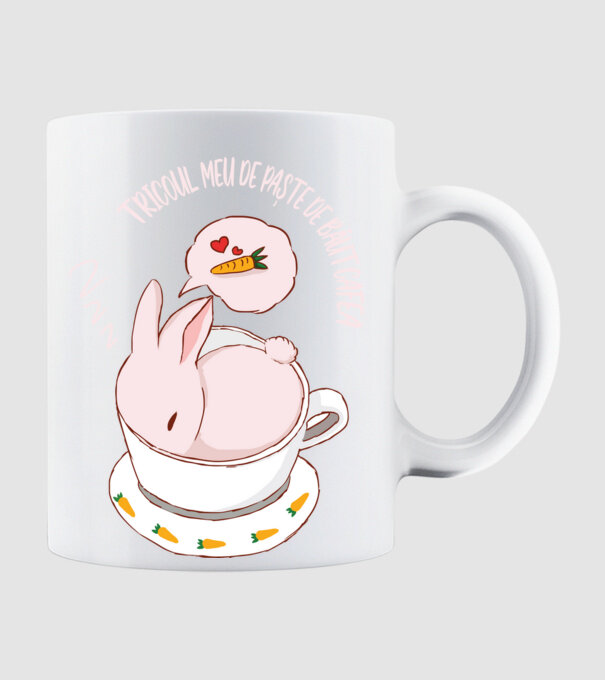 tricoul meu de Paște de băut cafea model alb pe tricou