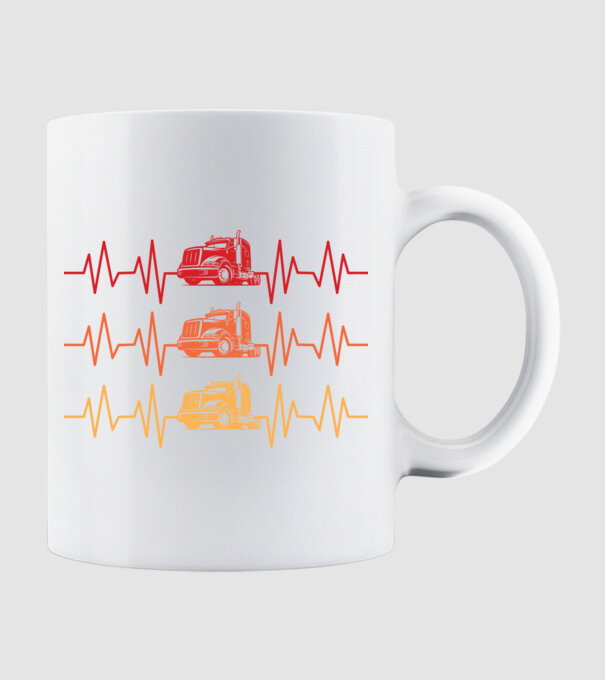 truck driver model alb pe tricou