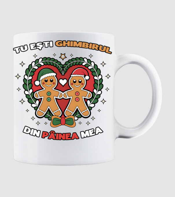 Tu ești ghimbirul din păinea mea model alb pe tricou