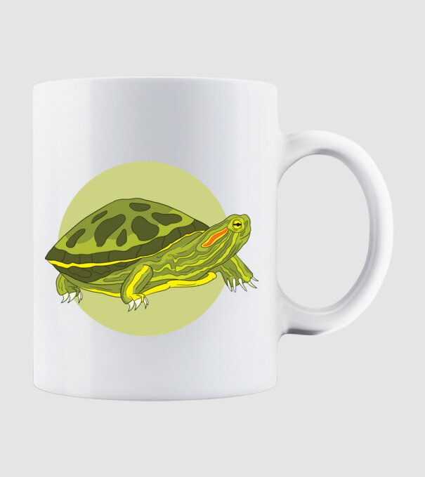 Turtle model alb pe tricou