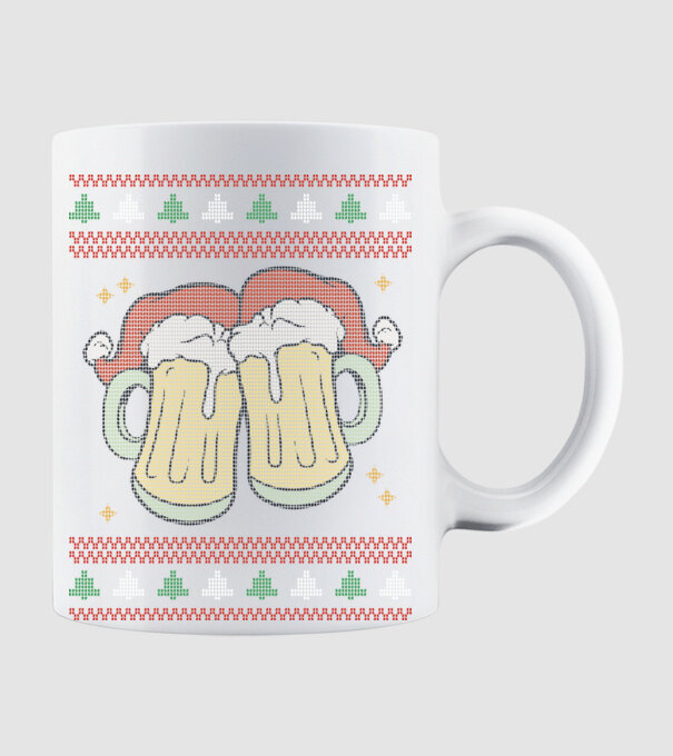 ugly sweater beers model alb pe tricou