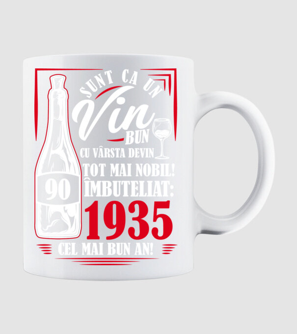 Un Vin Bun 1935 - Negru model alb pe tricou
