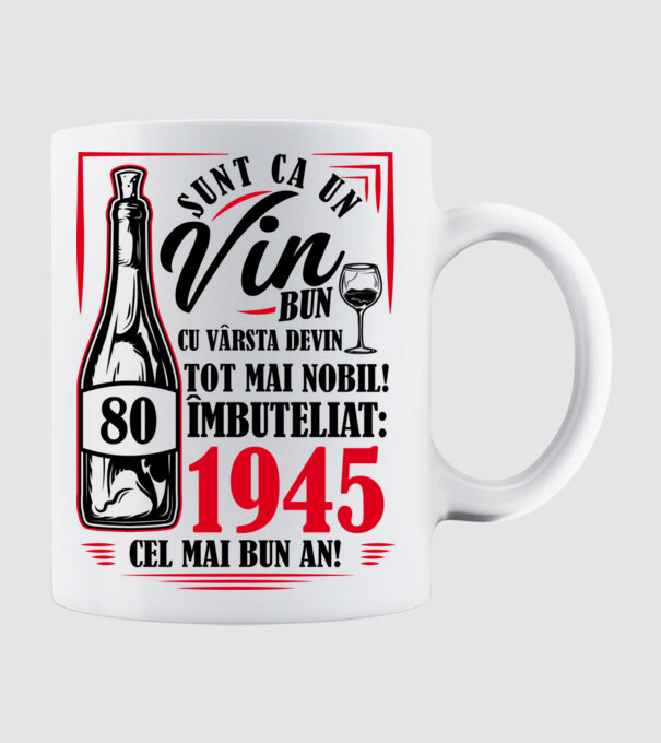 Un Vin Bun 1945 - Alb model alb pe tricou