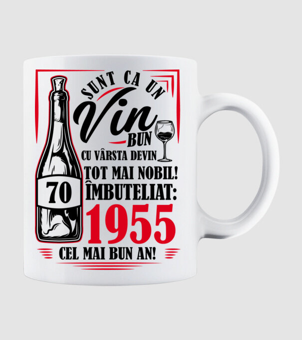 Un Vin Bun 1955 - Alb model alb pe tricou