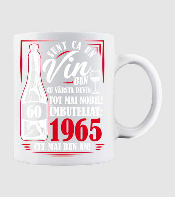 Un Vin Bun 1965 - Negru model alb pe tricou