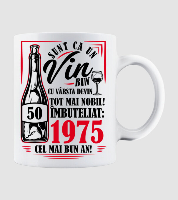 Un Vin Bun 1975 - Alb model alb pe tricou