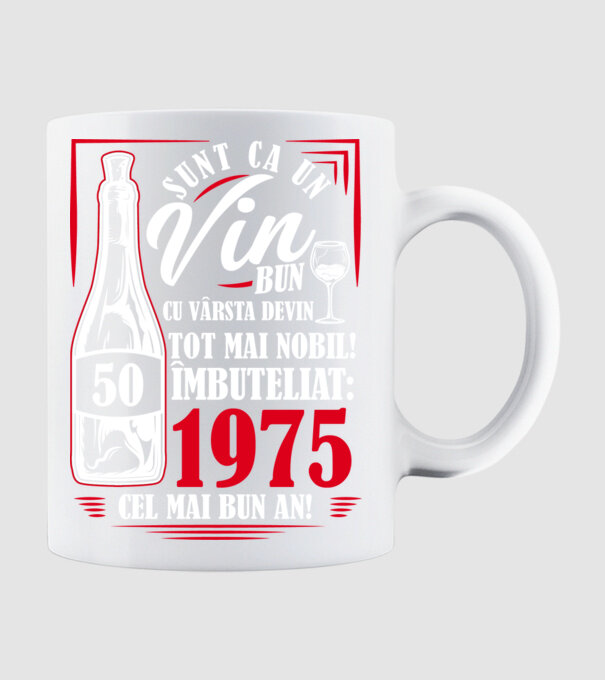 Un Vin Bun 1975 - Negru model alb pe tricou