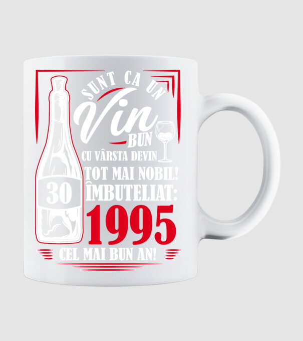 Un Vin Bun 1995 - Negru model alb pe tricou