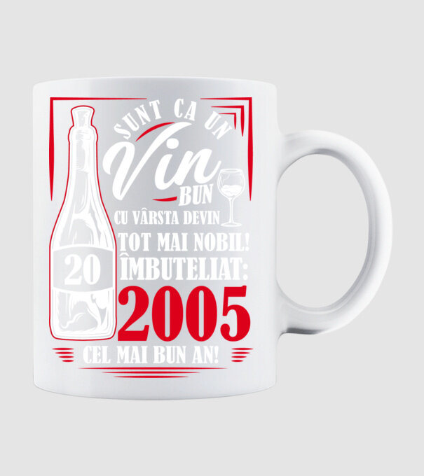 Un Vin Bun 2005 - Negru model alb pe tricou