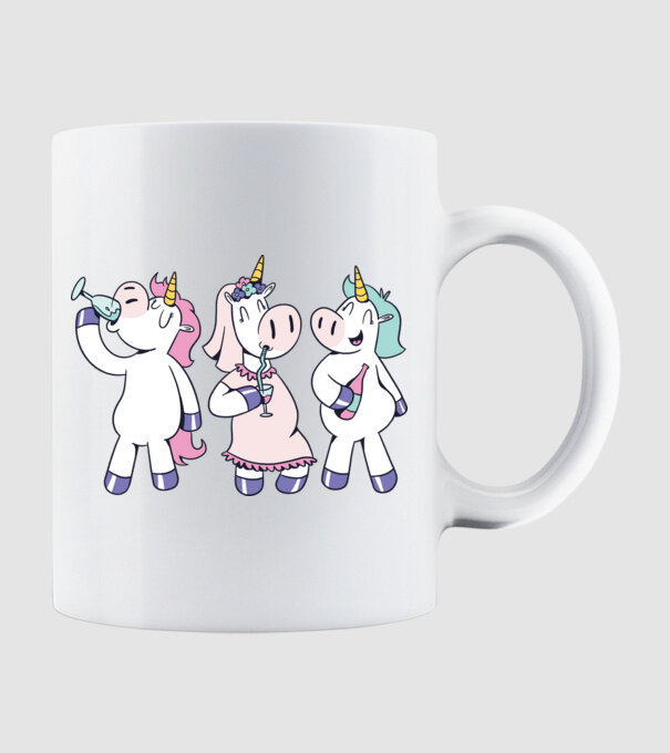 unicorn Bachelorette model alb pe tricou