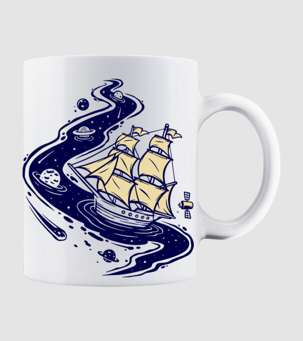 Vapoare model alb pe tricou