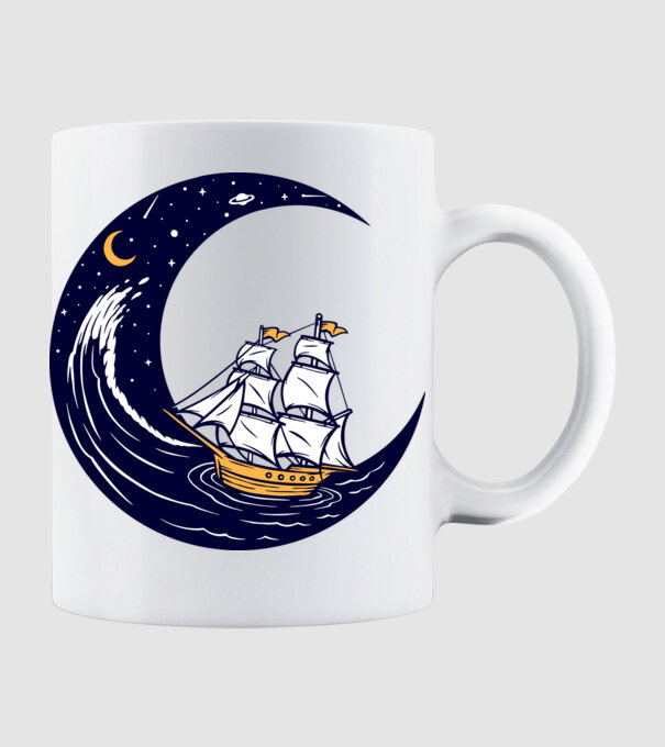 Vapoare model alb pe tricou