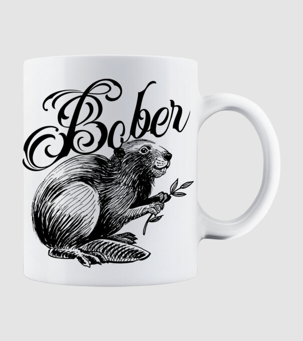 Vintage Bober model alb pe tricou