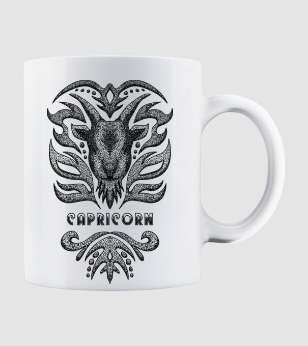 Vintage zodiac capricorn model alb pe tricou