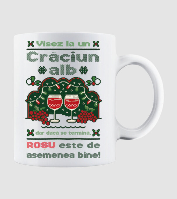 Visez la un Crăciun alb dar dacă se termină, Roșu este de asemenea bine! alb model alb pe tricou
