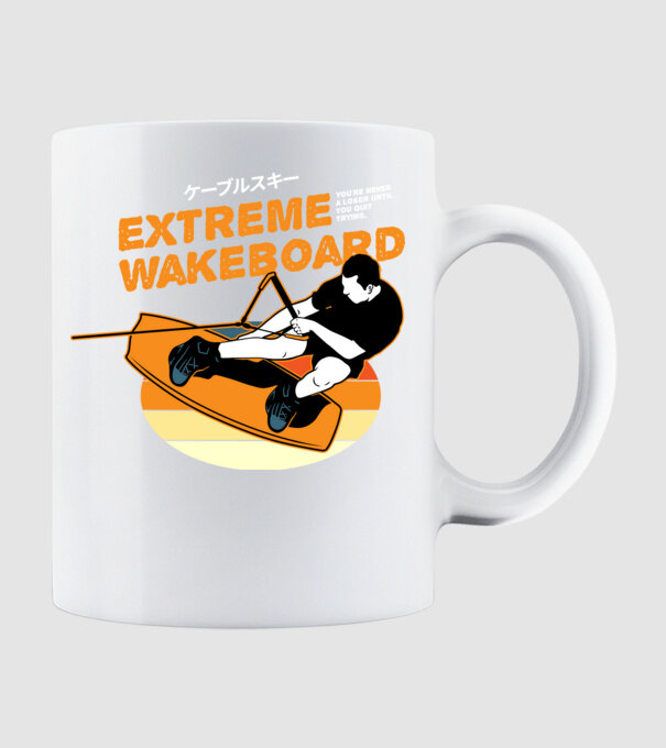 Wakeboard model alb pe tricou