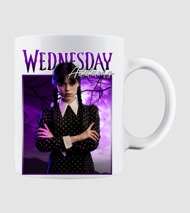 Wednesday Addams model alb pe tricou