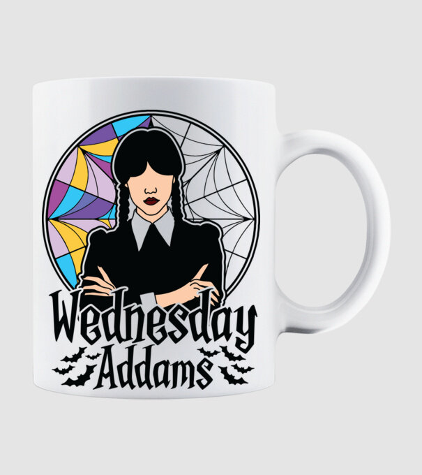 Wednesday Window colorful model alb pe tricou