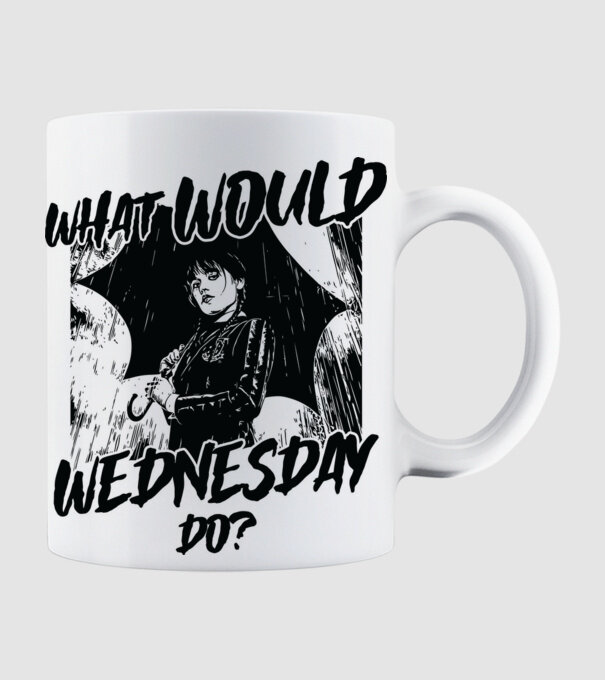 What would Wednesday do model alb pe tricou