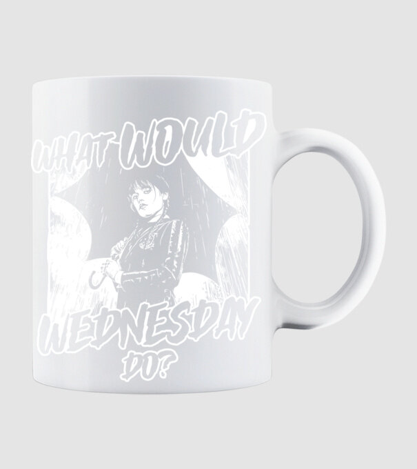 What would Wednesday do model alb pe tricou