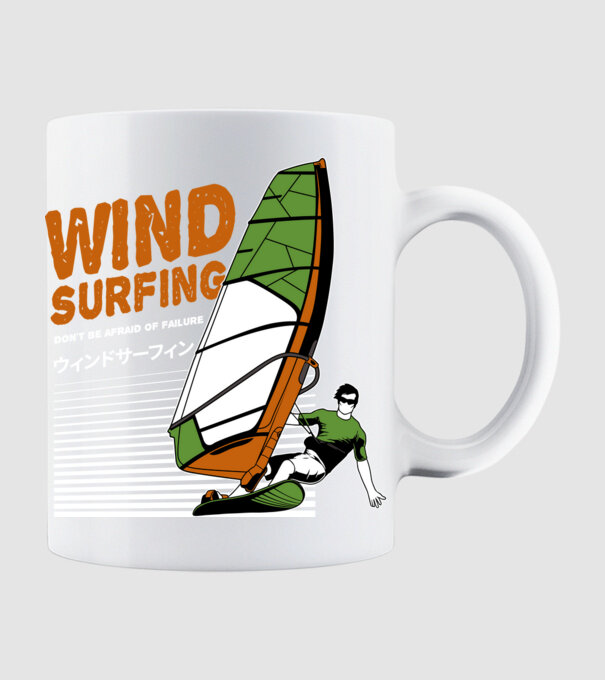 Wind Surf model alb pe tricou
