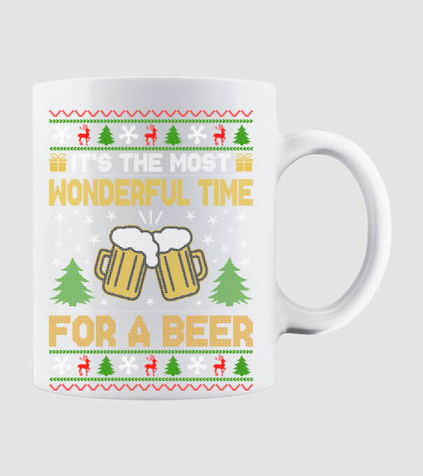 Wonderful time for a beer model alb pe tricou