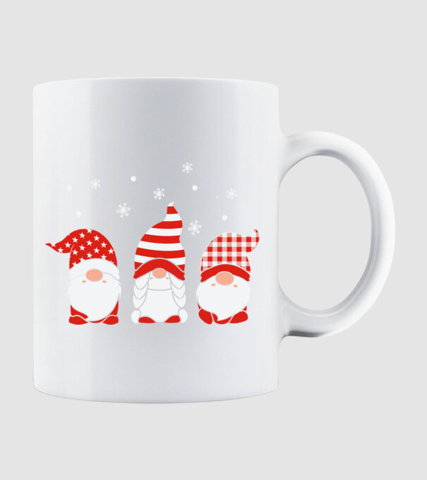 Xmas gnomes model alb pe tricou