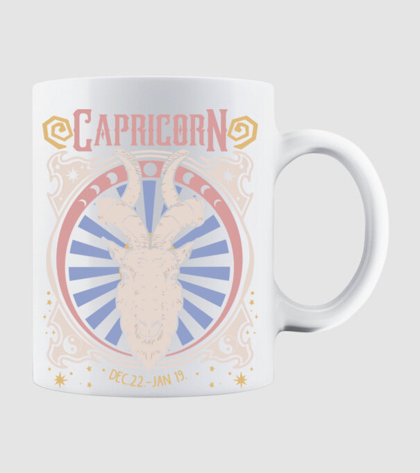 Zodiac Vintage CAPRICORN model alb pe tricou