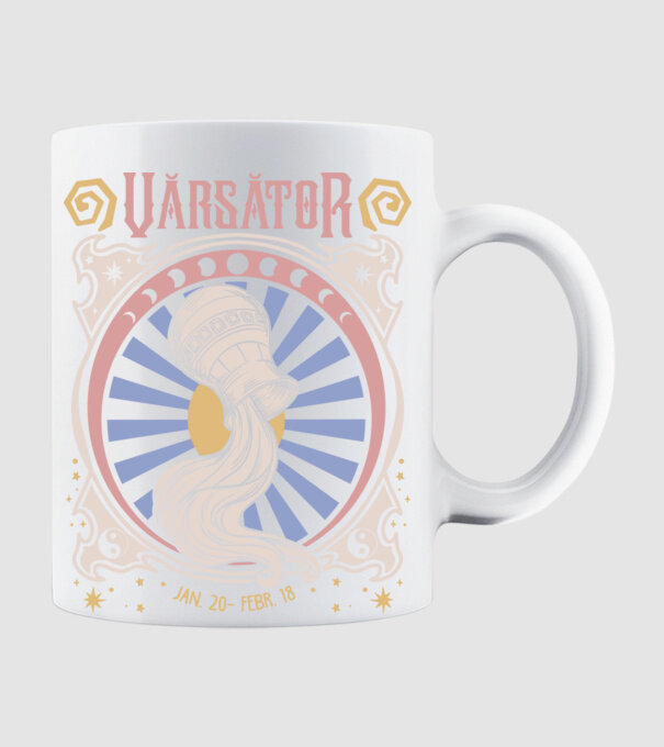 Zodiac Vintage VĂRSĂTOR model alb pe tricou