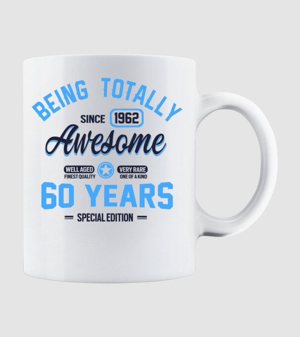 60 years of being totally awesome model alb pe tricou