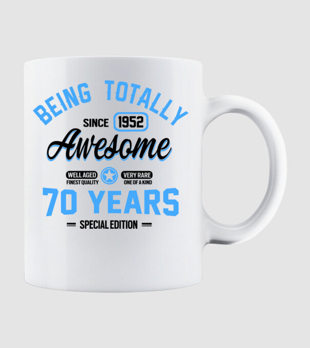70 years of being totally awesome model alb pe tricou