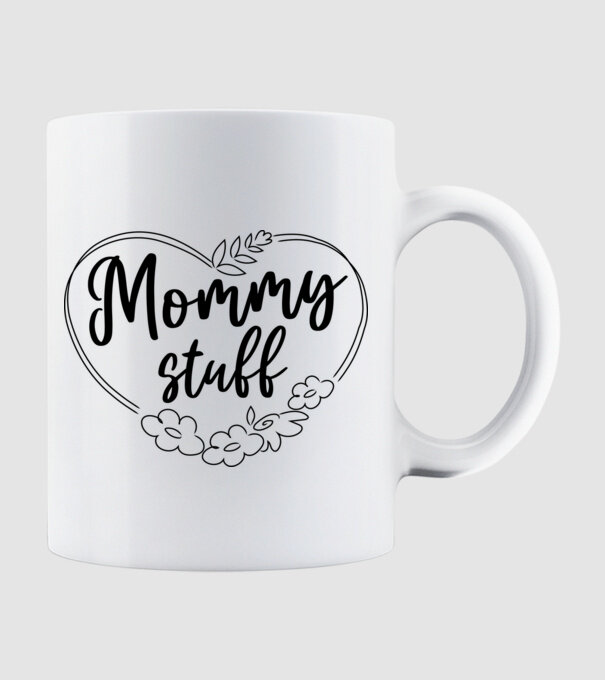 Sacoșă pânză Ziua mamei mommy stuff model alb pe tricou