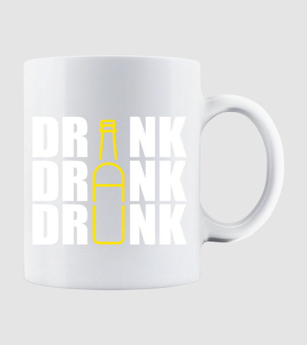 Drink drank drunk model alb pe tricou