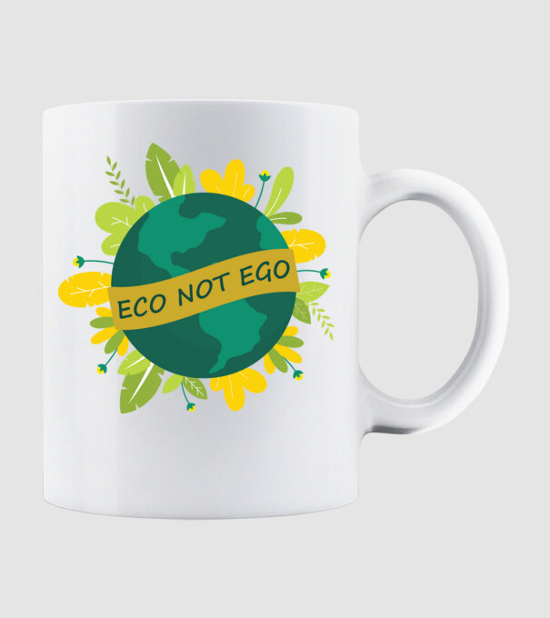 ECO NOT EGO model alb pe tricou