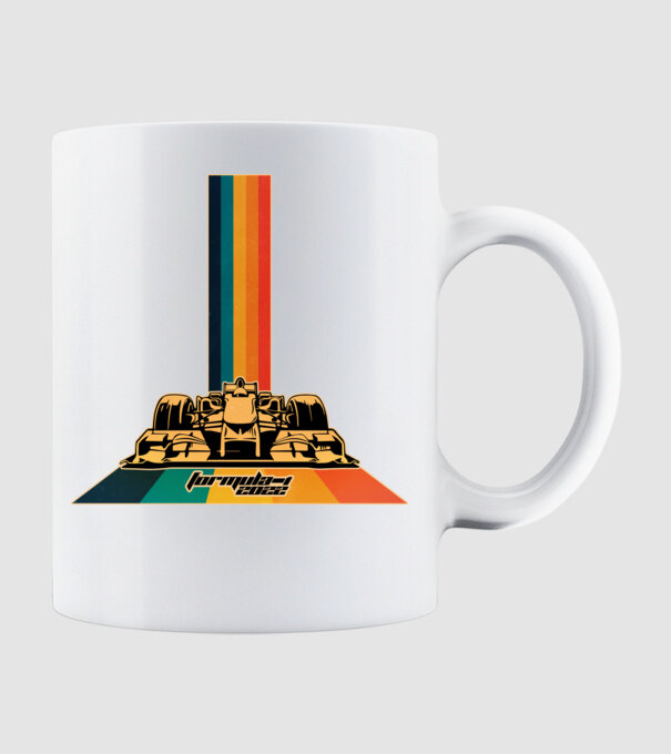 f1 retro car model alb pe tricou