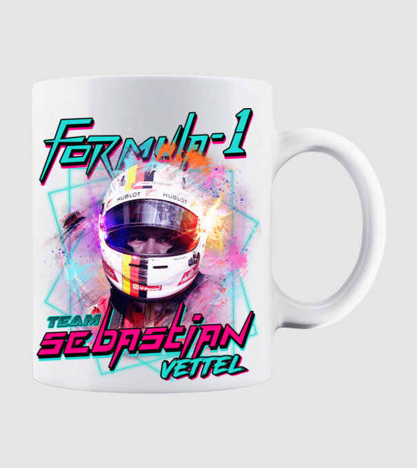 FORMULA 1 VETTEL model alb pe tricou