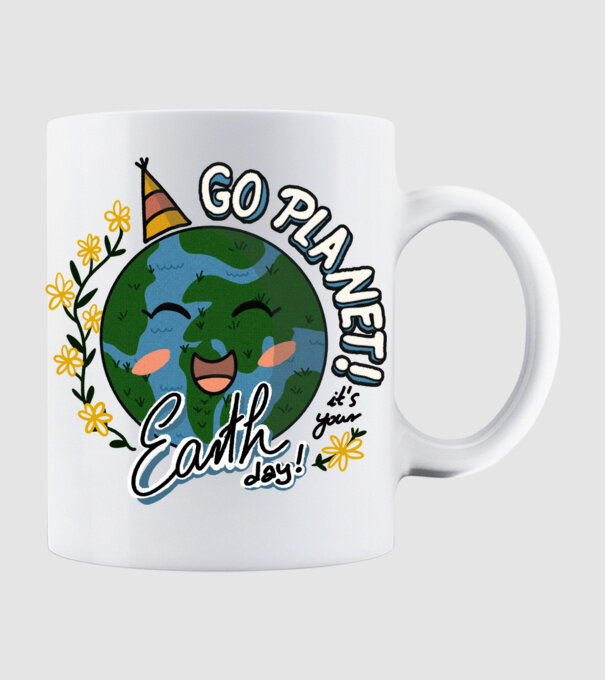 Go planet model alb pe tricou