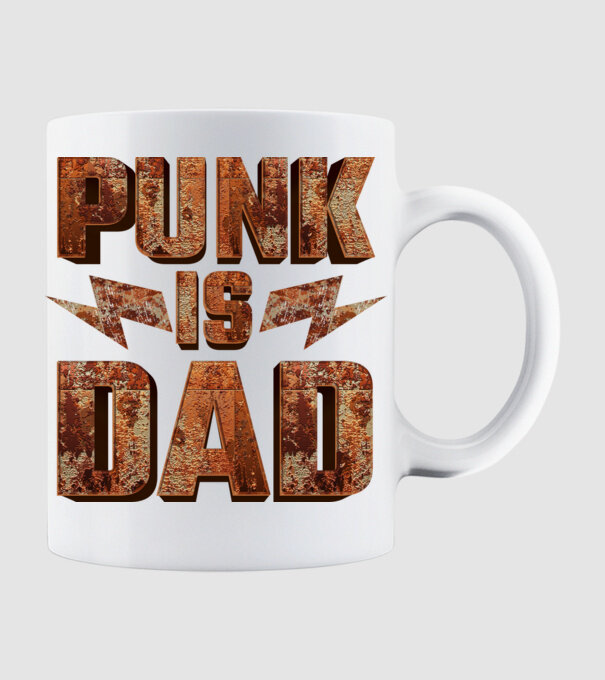 PUNK IS DAD model alb pe tricou