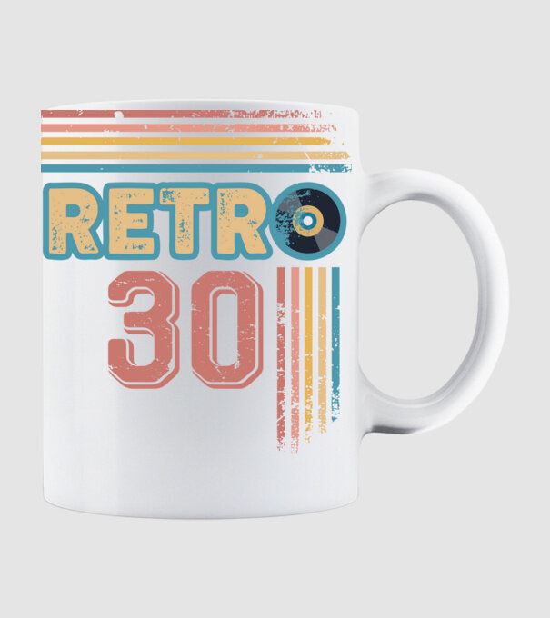 Retro 30 Birthday model alb pe tricou